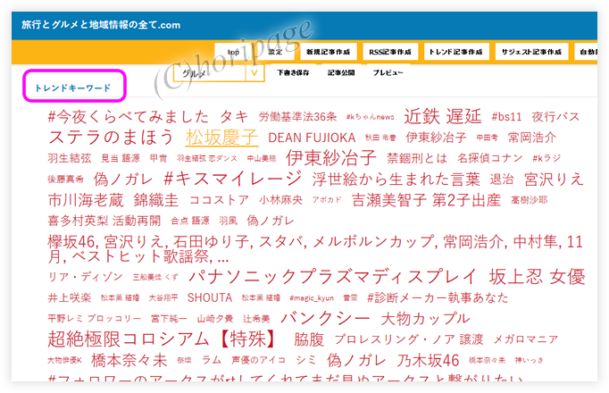 Dreamers(ドリーマーズ)では話題のトレンド・キーワードから自動作成できる